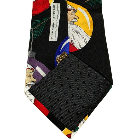 VTG Christmas Neck Tie Saturday Evening Post Santa Claus Ornament Silk Holiday - Picture 7 of 8